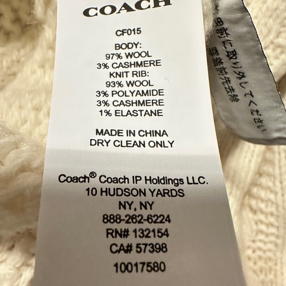 Women’s Coach Host pick ❤️Cable knit sweater dress cream Size XL true to size - Picture 12 of 14